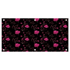 Pink Glowing Flowers Banner And Sign 4  X 2  by Sparkle