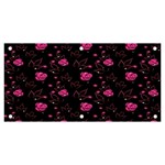 Pink Glowing Flowers Banner and Sign 6  x 3  Front