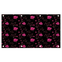 Pink Glowing Flowers Banner And Sign 7  X 4  by Sparkle