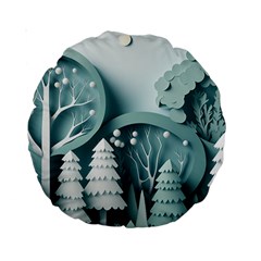 Background Christmas Winter Holiday Background Standard 15  Premium Round Cushions by Ravend