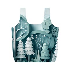 Background Christmas Winter Holiday Background Full Print Recycle Bag (m) by Ravend