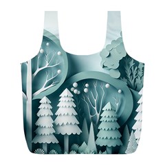 Background Christmas Winter Holiday Background Full Print Recycle Bag (l) by Ravend