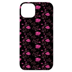 Pink Glowing Flowers Iphone 14 Plus Black Uv Print Case by Sparkle