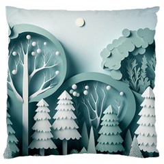 Background Christmas Winter Holiday Background Large Premium Plush Fleece Cushion Case (one Side) by Ravend