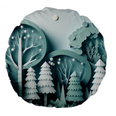 Background Christmas Winter Holiday Background Large 18  Premium Flano Round Cushions