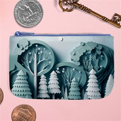 Background Christmas Winter Holiday Background Large Coin Purse by Ravend