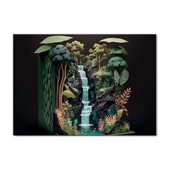 Jungle Tropical Trees Waterfall Plants Papercraft Sticker A4 (10 Pack) by Ravend