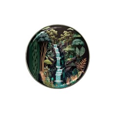 Jungle Tropical Trees Waterfall Plants Papercraft Hat Clip Ball Marker by Ravend