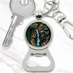 Jungle Tropical Trees Waterfall Plants Papercraft Bottle Opener Key Chain by Ravend