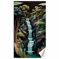 Jungle Tropical Trees Waterfall Plants Papercraft Canvas 40  X 72  by Ravend