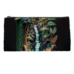 Jungle Tropical Trees Waterfall Plants Papercraft Pencil Case by Ravend