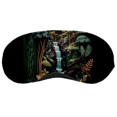 Jungle Tropical Trees Waterfall Plants Papercraft Sleeping Mask by Ravend