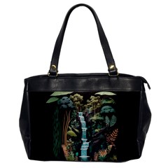 Jungle Tropical Trees Waterfall Plants Papercraft Oversize Office Handbag by Ravend