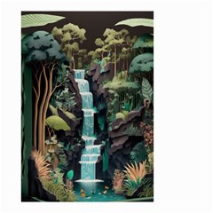 Jungle Tropical Trees Waterfall Plants Papercraft Small Garden Flag (two Sides) by Ravend