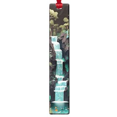 Jungle Tropical Trees Waterfall Plants Papercraft Large Book Marks by Ravend