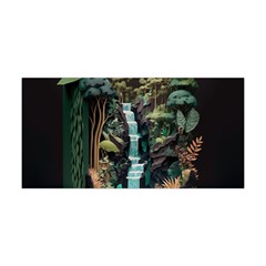 Jungle Tropical Trees Waterfall Plants Papercraft Yoga Headband by Ravend