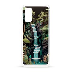 Jungle Tropical Trees Waterfall Plants Papercraft Samsung Galaxy S20 6 2 Inch Tpu Uv Case by Ravend