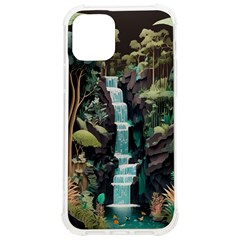 Jungle Tropical Trees Waterfall Plants Papercraft Iphone 12/12 Pro Tpu Uv Print Case by Ravend