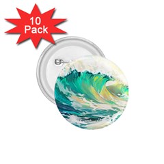 Waves Ocean Sea Tsunami Nautical Painting 1 75  Buttons (10 Pack) by Ravend