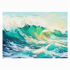 Waves Ocean Sea Tsunami Nautical Painting Large Glasses Cloth (2 Sides) by Ravend