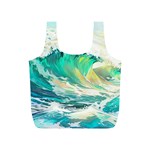 Waves Ocean Sea Tsunami Nautical Painting Full Print Recycle Bag (S) Back