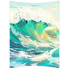 Waves Ocean Sea Tsunami Nautical Painting Back Support Cushion by Ravend