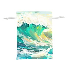 Waves Ocean Sea Tsunami Nautical Painting Lightweight Drawstring Pouch (s) by Ravend