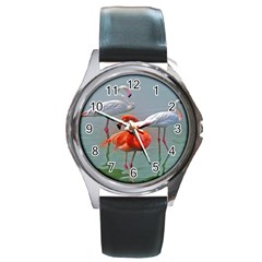 Birds Round Metal Watch by Sparkle