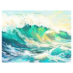 Waves Ocean Sea Tsunami Nautical Painting Premium Plush Fleece Blanket (extra Small)