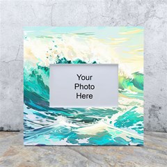 Waves Ocean Sea Tsunami Nautical Painting White Box Photo Frame 4  X 6 