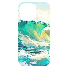 Waves Ocean Sea Tsunami Nautical Painting Iphone 14 Pro Max Black Uv Print Case by Ravend