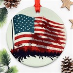 Patriotic Usa United States Flag Old Glory Ornament (Round) Front