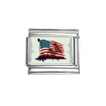 Patriotic Usa United States Flag Old Glory Italian Charm (9mm) Front