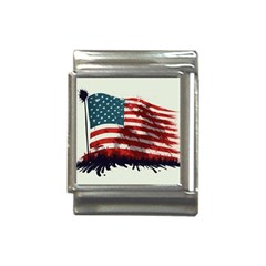 Patriotic Usa United States Flag Old Glory Italian Charm (13mm) by Ravend