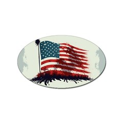 Patriotic Usa United States Flag Old Glory Sticker (oval)