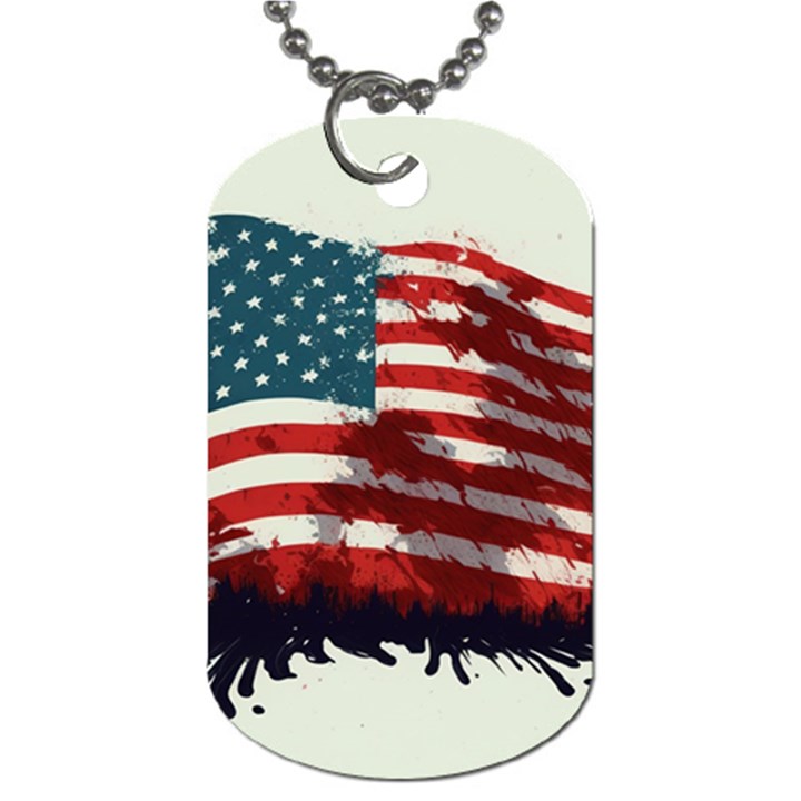 Patriotic Usa United States Flag Old Glory Dog Tag (Two Sides)