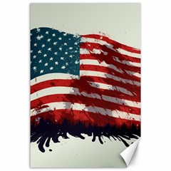 Patriotic Usa United States Flag Old Glory Canvas 24  X 36  by Ravend