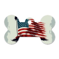 Patriotic Usa United States Flag Old Glory Dog Tag Bone (two Sides) by Ravend