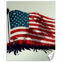 Patriotic Usa United States Flag Old Glory Canvas 11  X 14  by Ravend