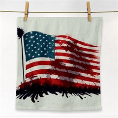 Patriotic Usa United States Flag Old Glory Face Towel by Ravend