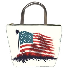 Patriotic Usa United States Flag Old Glory Bucket Bag by Ravend