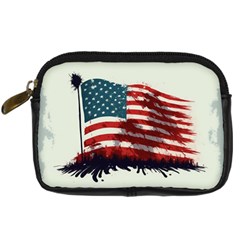 Patriotic Usa United States Flag Old Glory Digital Camera Leather Case by Ravend