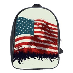 Patriotic Usa United States Flag Old Glory School Bag (large) by Ravend