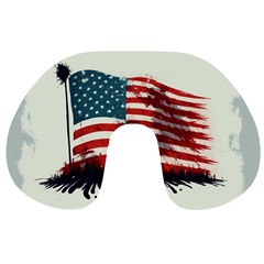 Patriotic Usa United States Flag Old Glory Travel Neck Pillow by Ravend