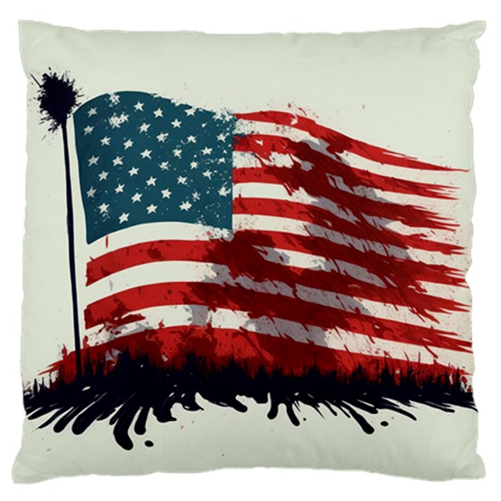 Patriotic Usa United States Flag Old Glory Standard Premium Plush Fleece Cushion Case (One Side)