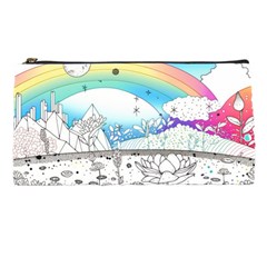 Rainbow Fun Cute Minimal Doodle Drawing Pencil Case by Ravend