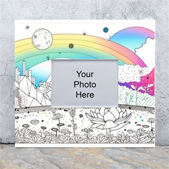 Rainbow Fun Cute Minimal Doodle Drawing White Wall Photo Frame 5  X 7  by Ravend