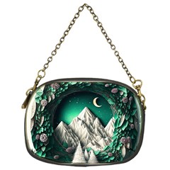 Christmas Wreath Winter Mountains Snow Stars Moon Chain Purse (one Side) by Ravend