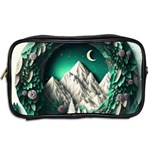 Christmas Wreath Winter Mountains Snow Stars Moon Toiletries Bag (Two Sides) Back