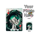 Christmas Wreath Winter Mountains Snow Stars Moon Playing Cards 54 Designs (Mini) Front - Heart7